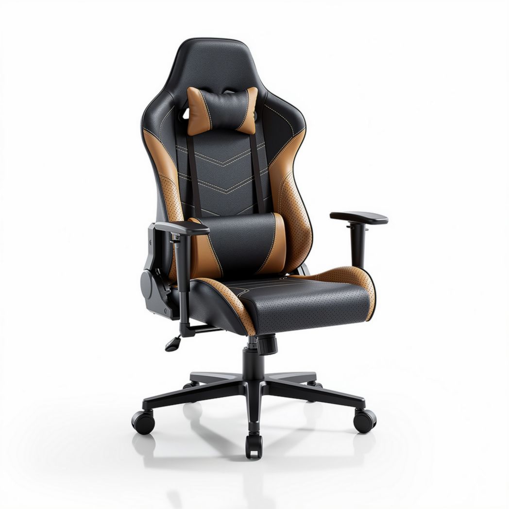 Ergonomic gaming chair with adjustable height and chrome base grey and green 70 x 70 x 120cm