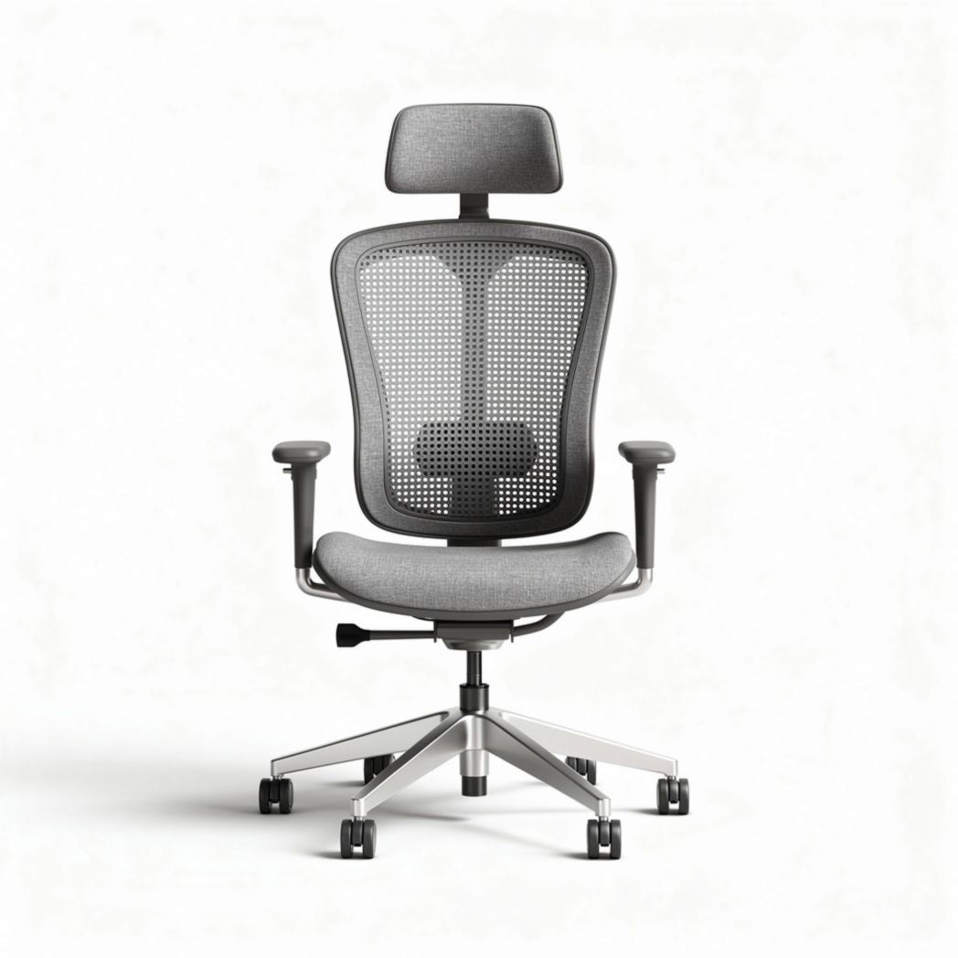 Mesh ergonomic office chair with adjustable headrest and lumbar support 65 x 65 x 120cm