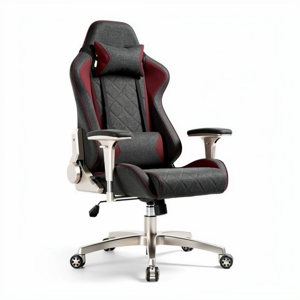 Ergonomic gaming chair with adjustable armrests and breathable fabric 70 x 70 x 120cm