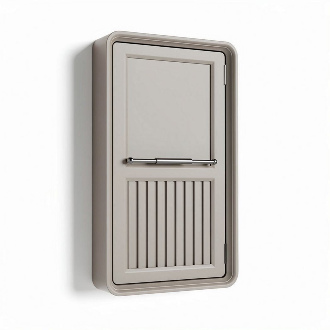 Plastic storage cabinet with doors for outdoor use 40 x 25 x 10cm beige