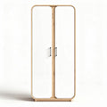 Bamboo framed wardrobe with double doors and minimalist white finish 180 x 80 x 40cm