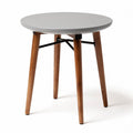 Round gray tabletop with wooden legs coffee table 60 x 60 x 75cm